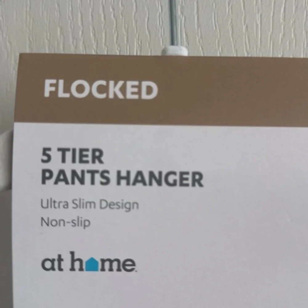 Flocked White No-Slip Flocked Pant Hanger